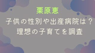 栗原恵の子供の性別や出産病院は？理想の子育てを調査